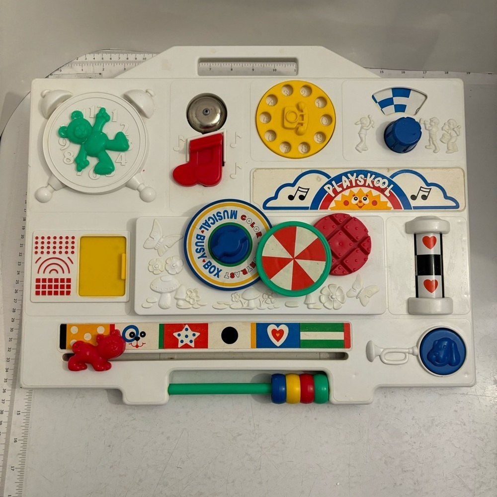 Vintage 1977 playskool musical busy box children’s kids toy